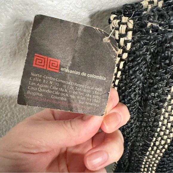 FIQUE DARK BLUE STRIPES TOTE BAG - Picture 6 of 7